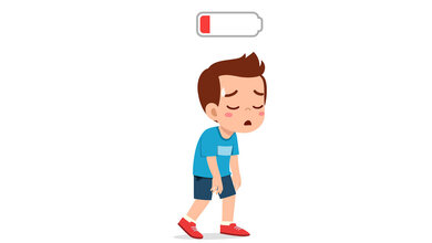 Grafische Darstellung eines Kindes mit Fatigue.