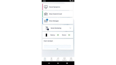 Abbildung der BIOTRONIK Patient App