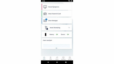 Abbildung der BIOTRONIK Patient App