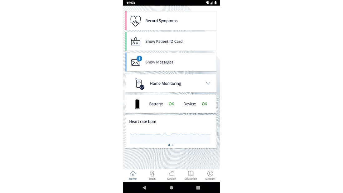 Abbildung der BIOTRONIK Patient App