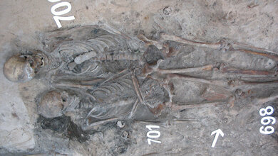 Skelette von Pestopfern aus dem 17. Jahrhundert 