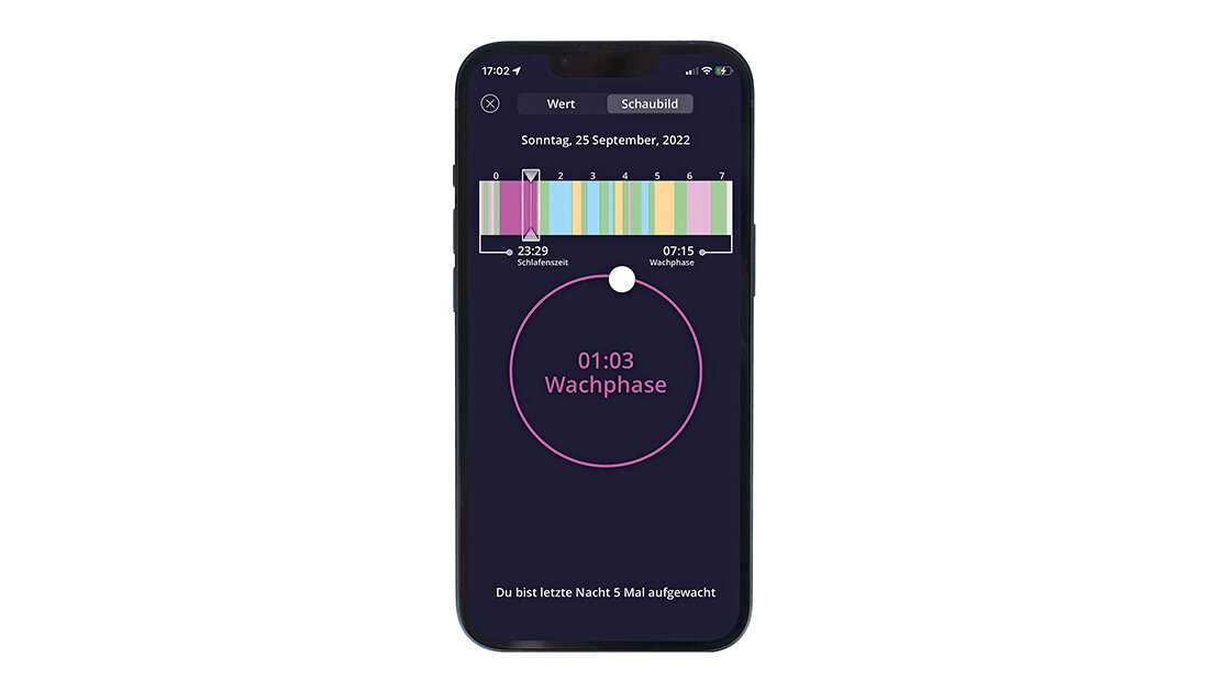 Erste zertifizierte Präventions-App im Bereich Schlaf Abbildung der App SleepScore™