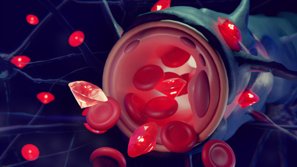 Mit Albumin beschichtete Nanodiamanten