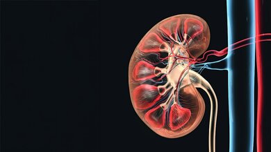 Anomalien und Normvarianten – Interne Veränderungen 2.29: Varianz des venösen Abstroms der Nieren Transparente schematische Darstellung der Niere