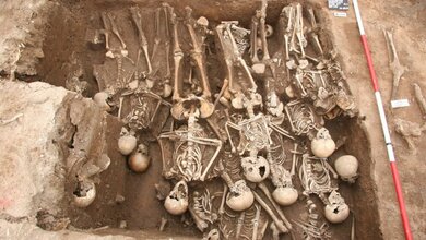 Massengrab von Pestopfern