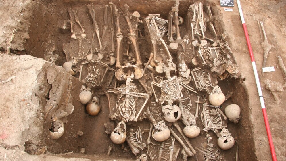 Massengrab von Pestopfern