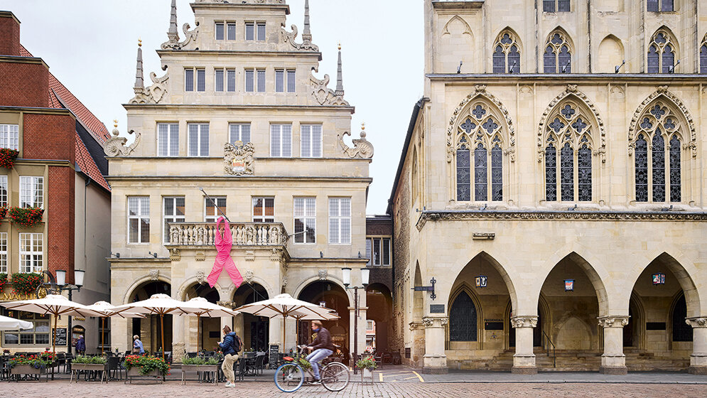 Veranstaltungen Rosa Schleife am Rathaus Münster