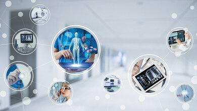 Titelbild zum Fachbeitrag zur IT-Gesamtarchitektur im Krankenhaus im Rahmen der Reihe über künstliche Intelligenz