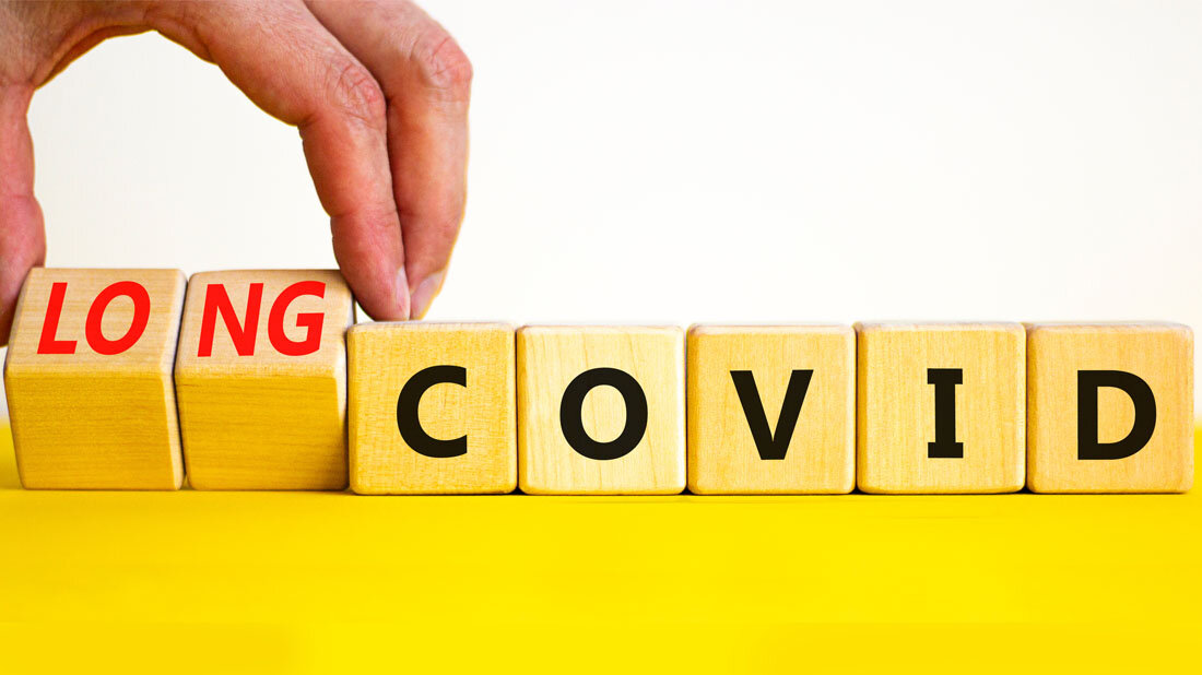 Würfel, die Long COVID darstellen