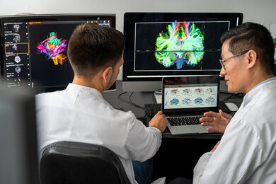 Wissenschaftler analysieren Traktografien von Patienten 