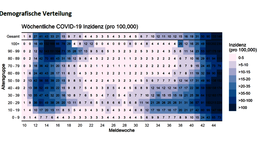 Darstellung des 7-Tage-Inzidenz 