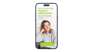 Screenshot der Tinnitus-App auf einem Smartphone