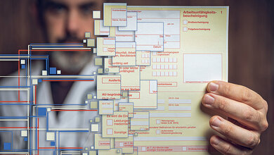 Titelbild des Beitrags über rechtliche Aspekte der (neuen) elektronischen Arbeitsunfähigkeitsbescheinigung