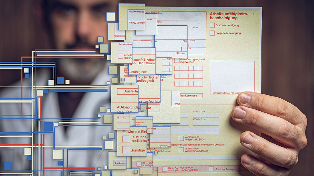 Titelbild des Beitrags über rechtliche Aspekte der (neuen) elektronischen Arbeitsunfähigkeitsbescheinigung