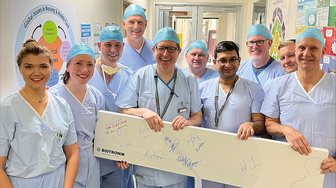 Elektrodenloser Herzschrittmacher LivIQ Foto des Teams am Princess Alexandra Hospital in Brisbane