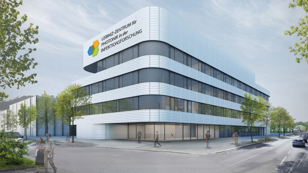 Entwurf_des_LPI_Gebaeudes_auf_dem_Gelaende_des_Uniklinikums_in_Jena_Grafik_Leibniz_IPHT.jpg Entwurf des LPI-Gebäudes