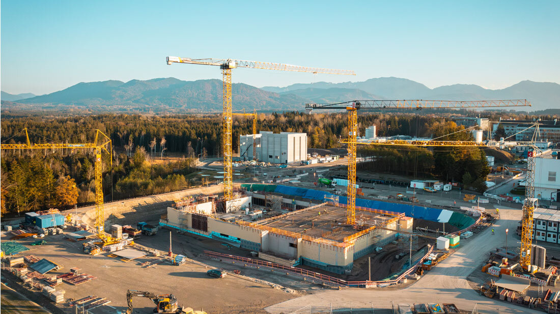 Luftaufnahme der Baustelle