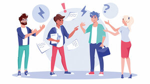 Grafik zur Interaktion und Kommumnikation im Job