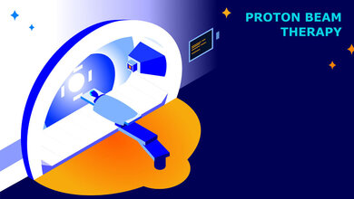 Symbolbild für eine Bestrahlung mit Protonen.