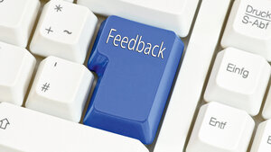 Foto einer Computertaste mit der Aufschrift Feedback