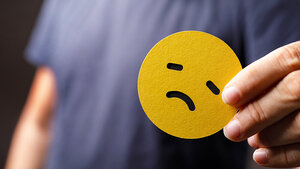 Foto eines traurigen „Smileys“