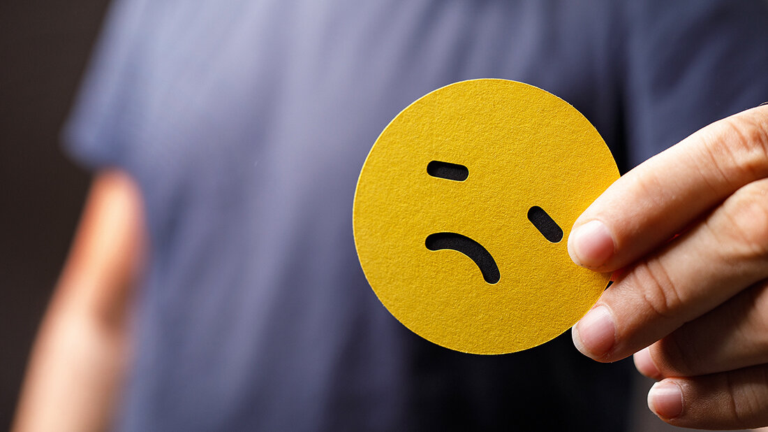 Foto eines traurigen „Smileys“