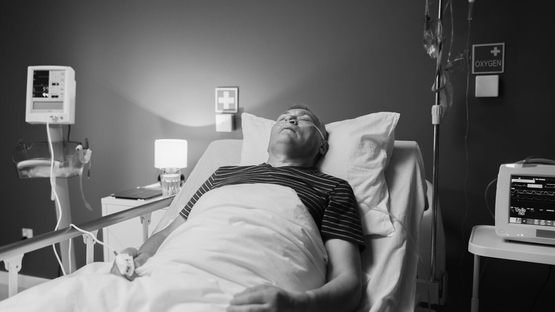 Patient mit Krankenhauspneumonie