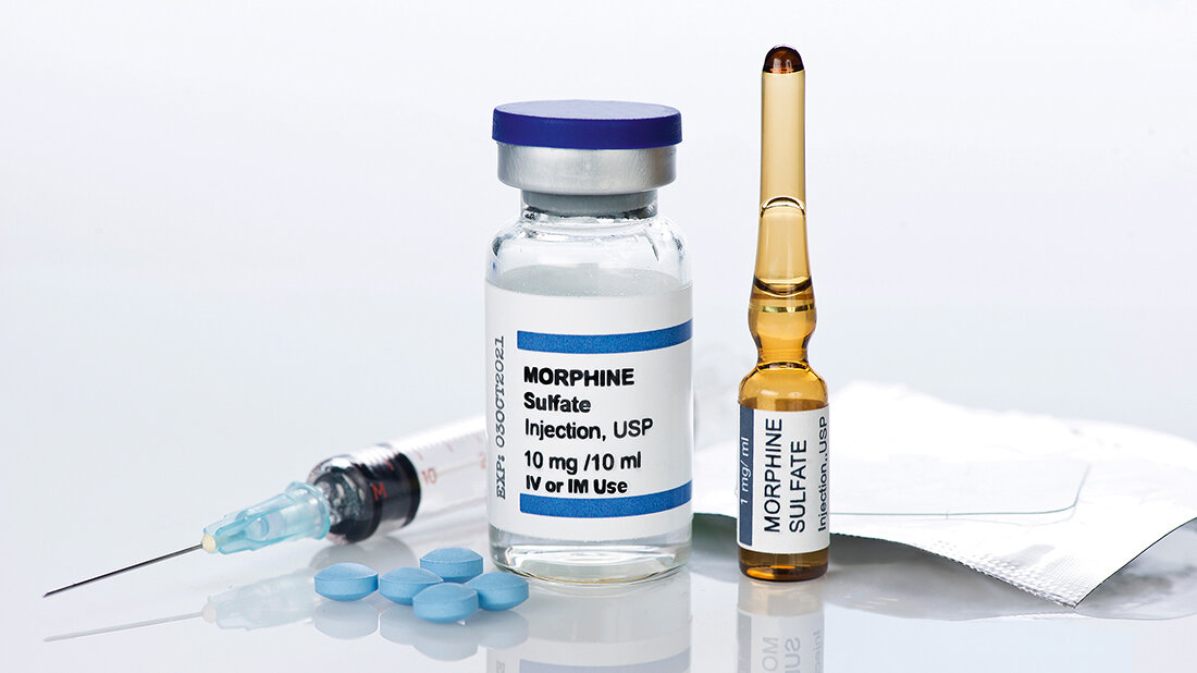 Morphine: Boon and bane Abbildung von Morphin-Zubereitungen