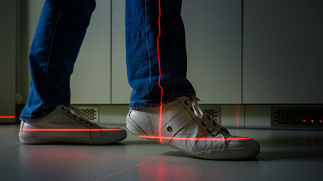 Ganggeschwindigkeit wird gemessen