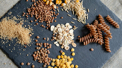 Vollkornprodukte und Hülsenfrüchte