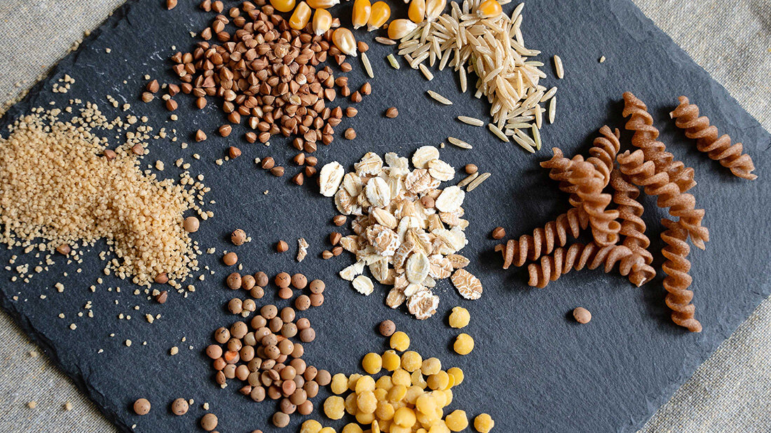 Vollkornprodukte und Hülsenfrüchte