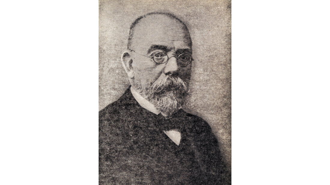 Robert Koch im Reich der Mikroben (1843–1910) Porträtfoto von Robert Koch