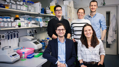 Alexander Hoch, Katja Blumenstock, Marius Jentzsch, Caroline Fandrey und Prof. Jonathan Schmid-Burgk