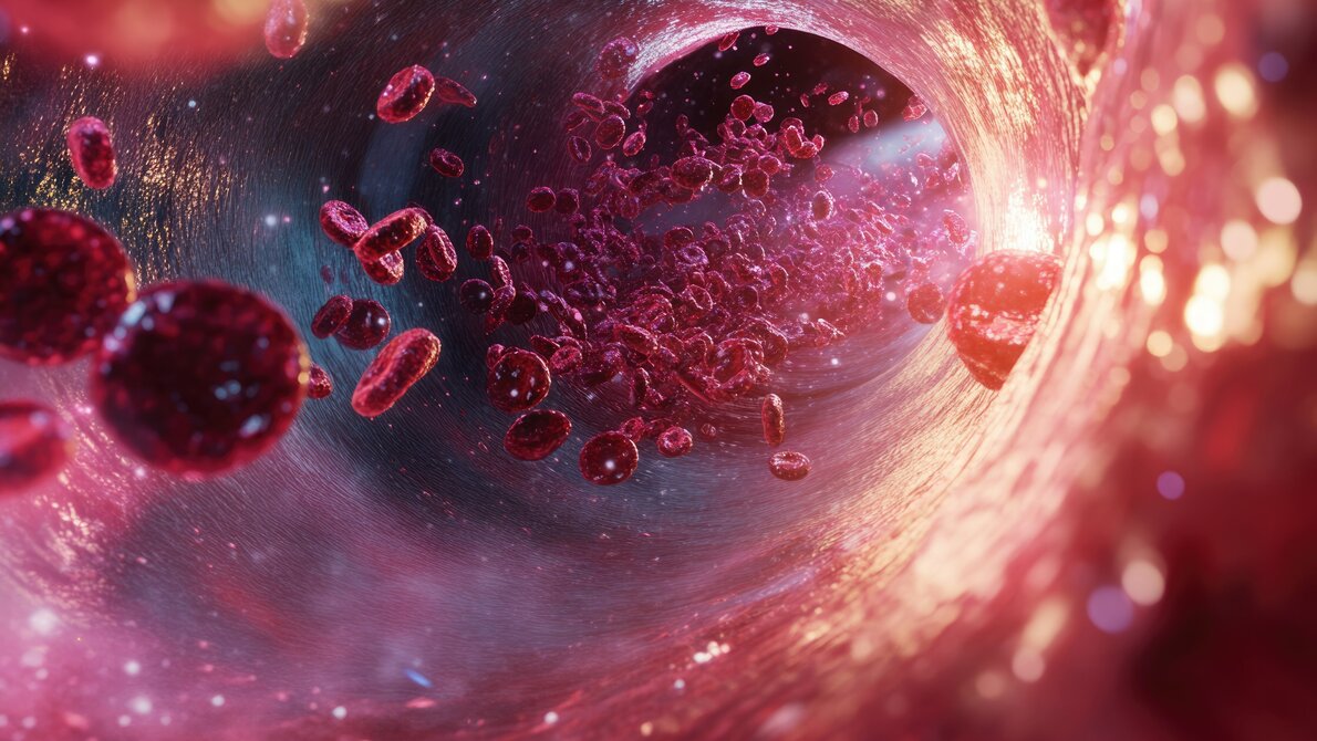 Abbildung des Blutflusses in einem Gefäß