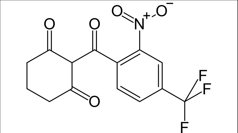 Strukturformel von Nitisinon