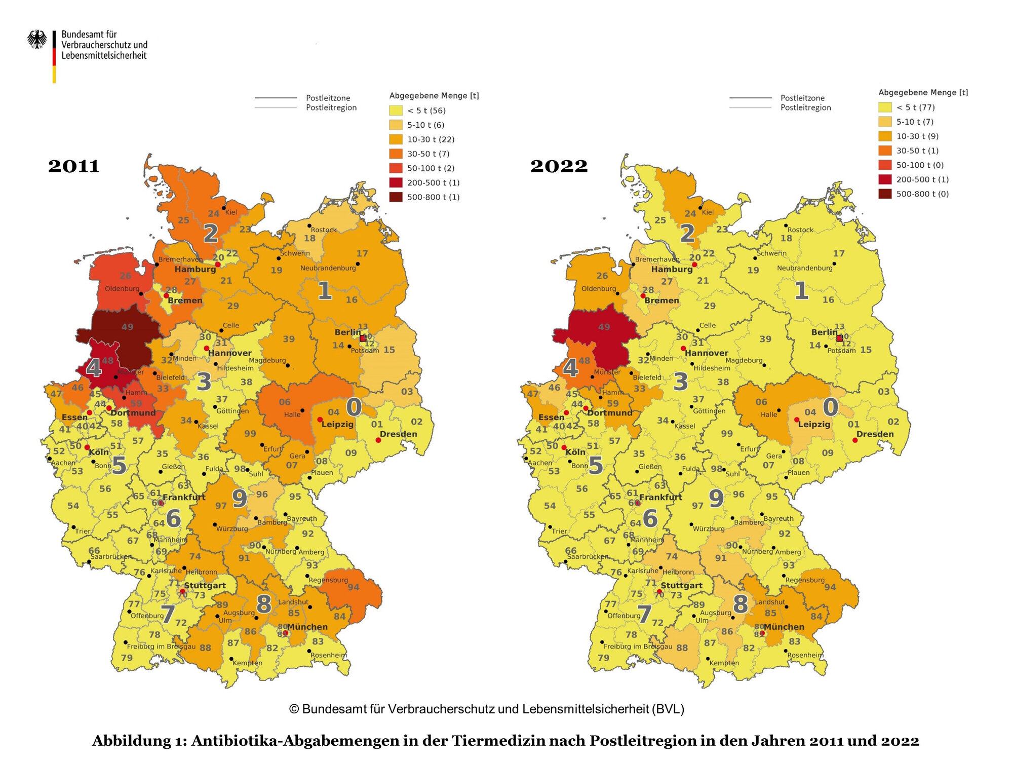 Antibiotika: Regiopnale Abgabemengen im Vergleich