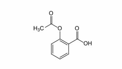 Strukturformel von Acetylsalicylsäure 