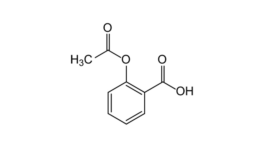 Strukturformel von Acetylsalicylsäure 