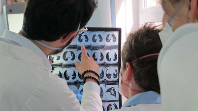 Mehrschichtige Bilder der Lunge