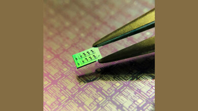 Siliziumchip mit mehreren Detektoren.