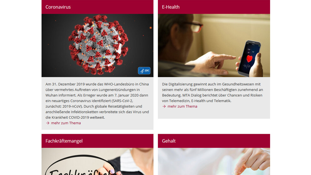 Themenseite zum neuen Coronavirus