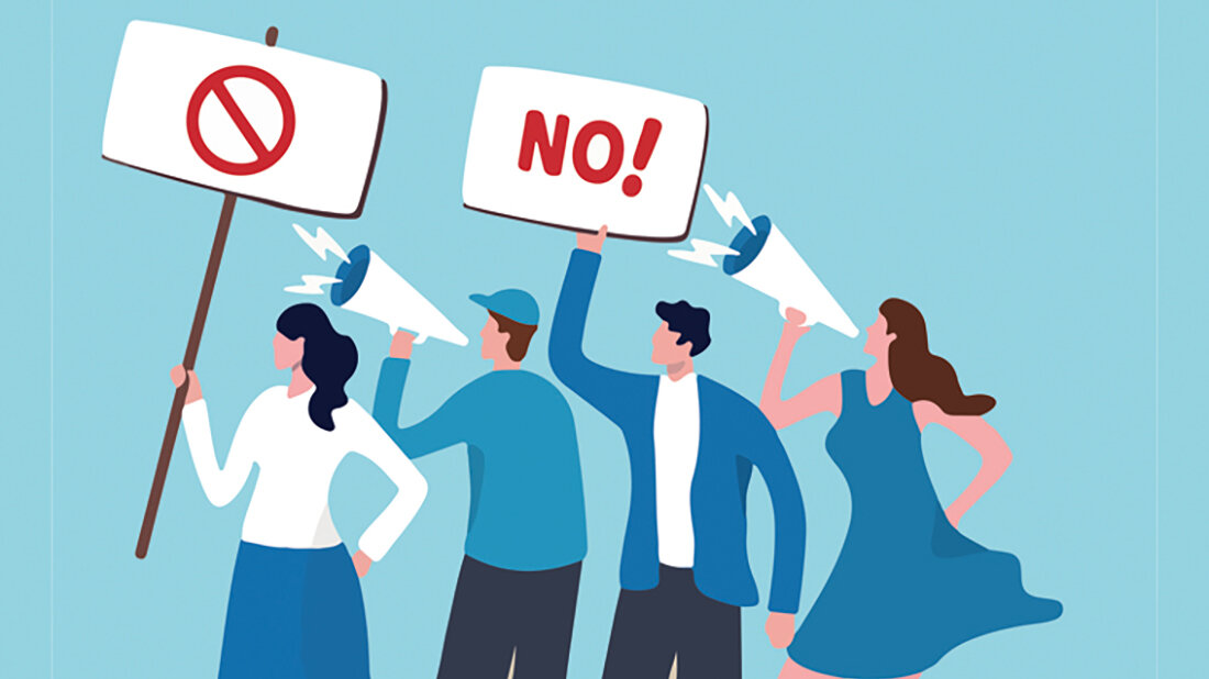 Grafische Darstellung Protestierender