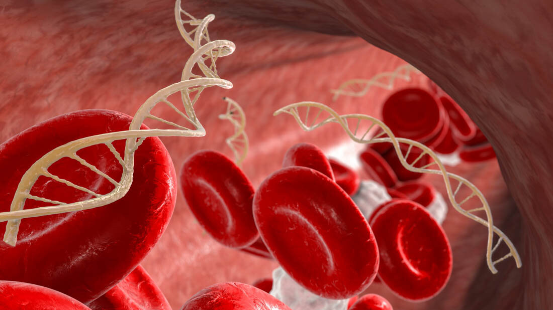 Symbolbild für zellfreie DNA, die sich im Blut befindet.
