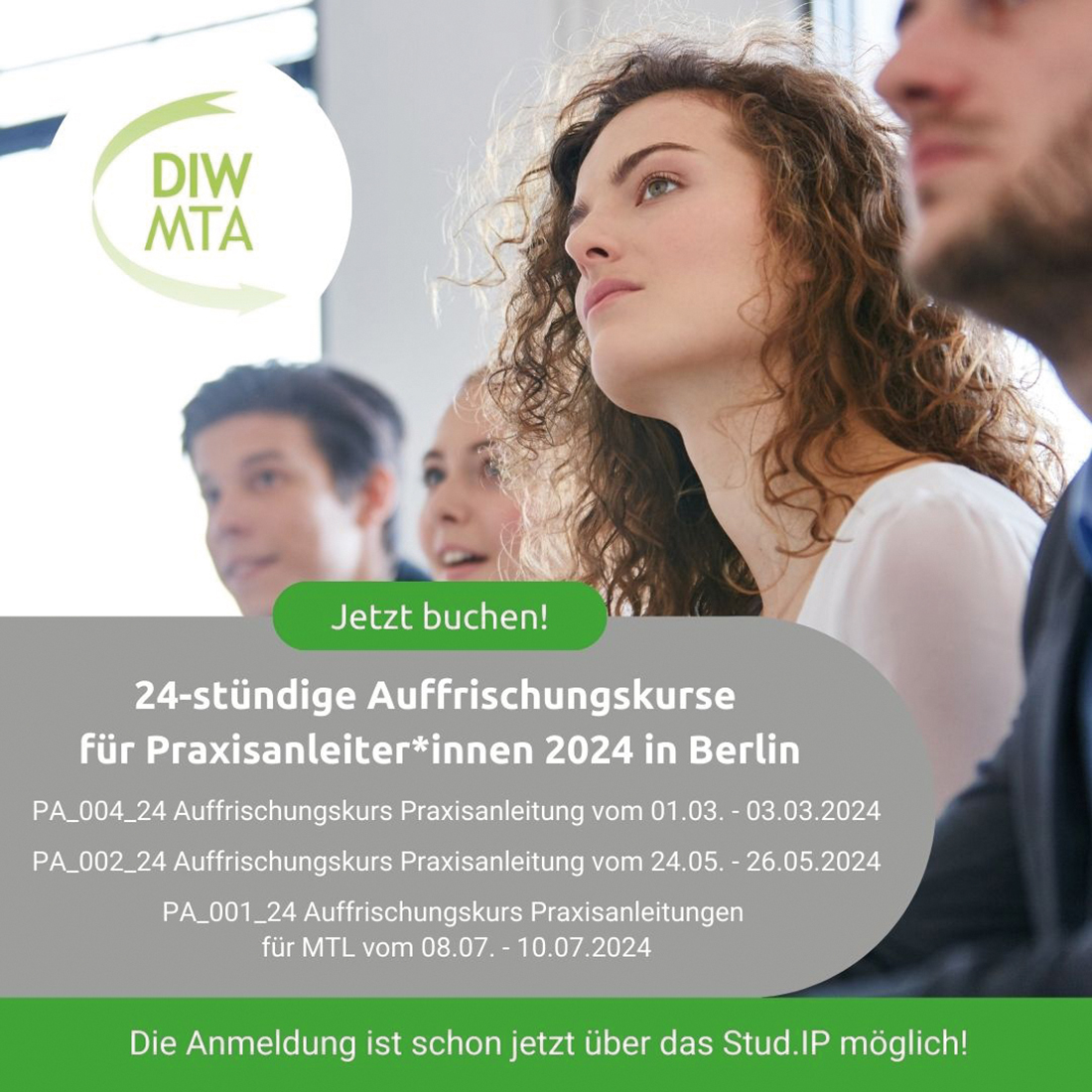 Grafik mit Abgeboten des DIW-MTA zu Auffrischungskursen für Praxisanleiter*innen