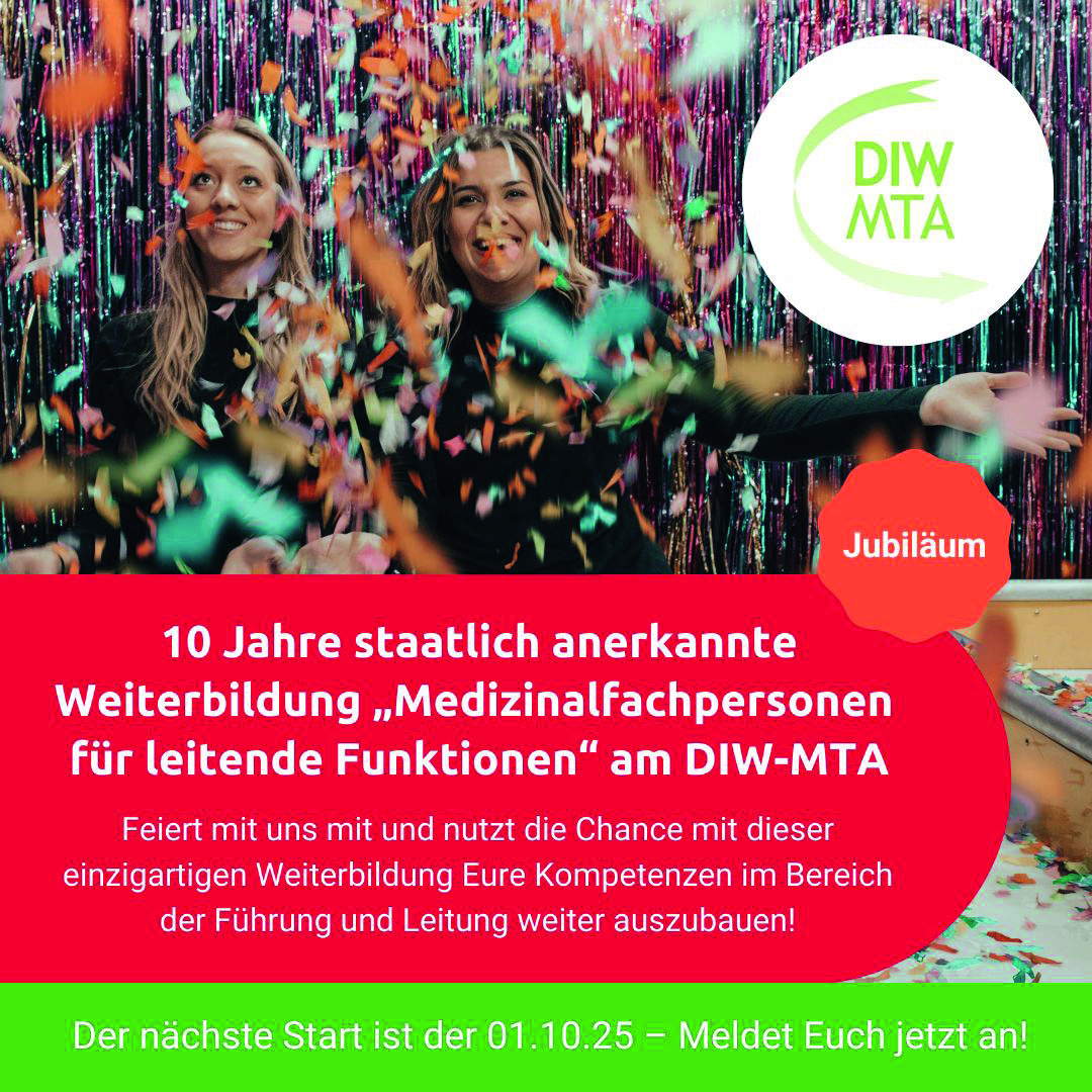 Grafik mit Angebot zur staatlich anerkannten Weiterbildung „Medizinalfachpersonen für leitende Funktionen“