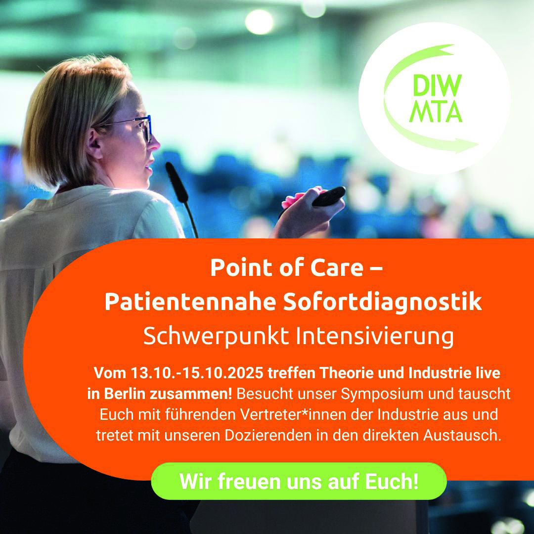 Grafik mit dem Weiterbildungsangebot des DIW-MTA im Bereich Point of care