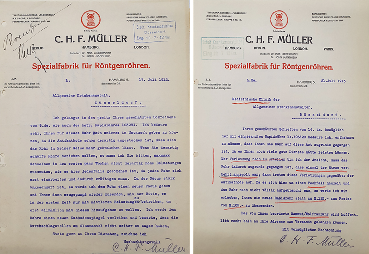 Abbildung von Briefen aus den Jahren 1912 und 1913