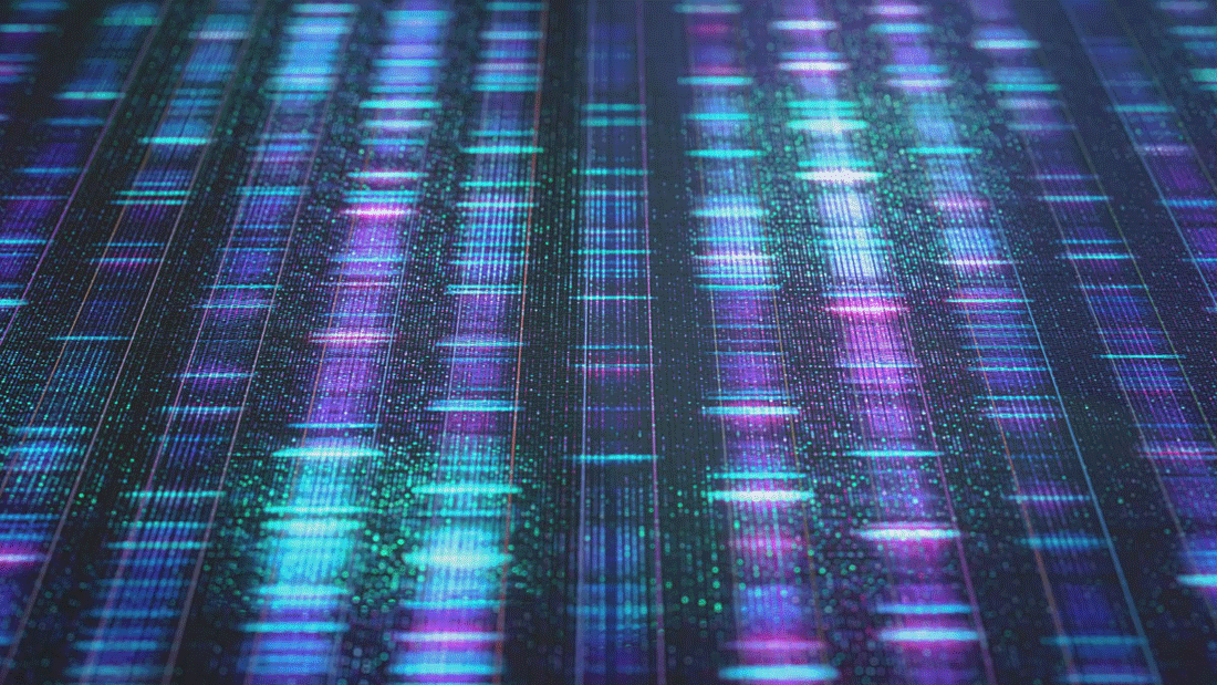 Dieses Bild zeigt eine visuelle Darstellung von genetischen Daten. 